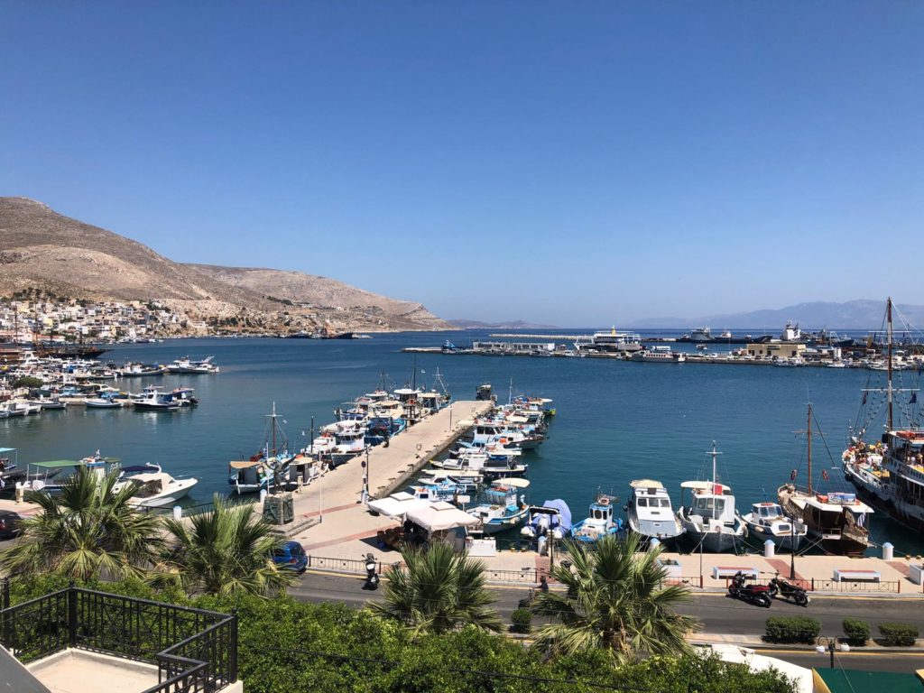 View on the harbour in Kalymnos city