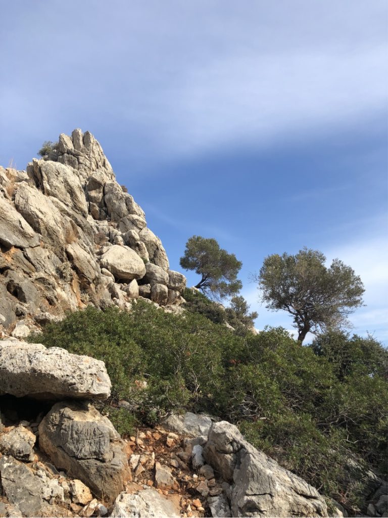 Landscape on Kalymnos while hiking to climbing spot